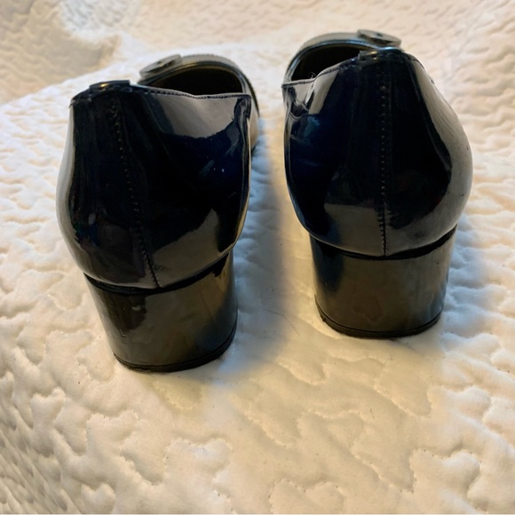 AK Anne Klein iFlex Navy + Gray Patent Pumps 👠 W7 - Picture 2 of 8